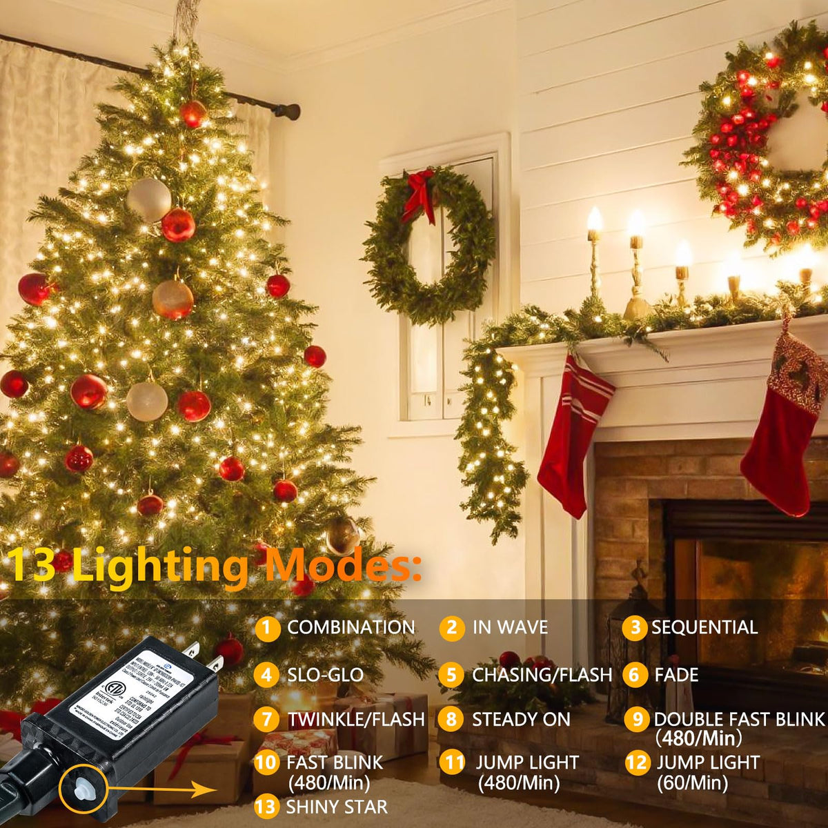 800 LED String Lights, 272FT Super-Long Christmas Lights Outdoor Indoor