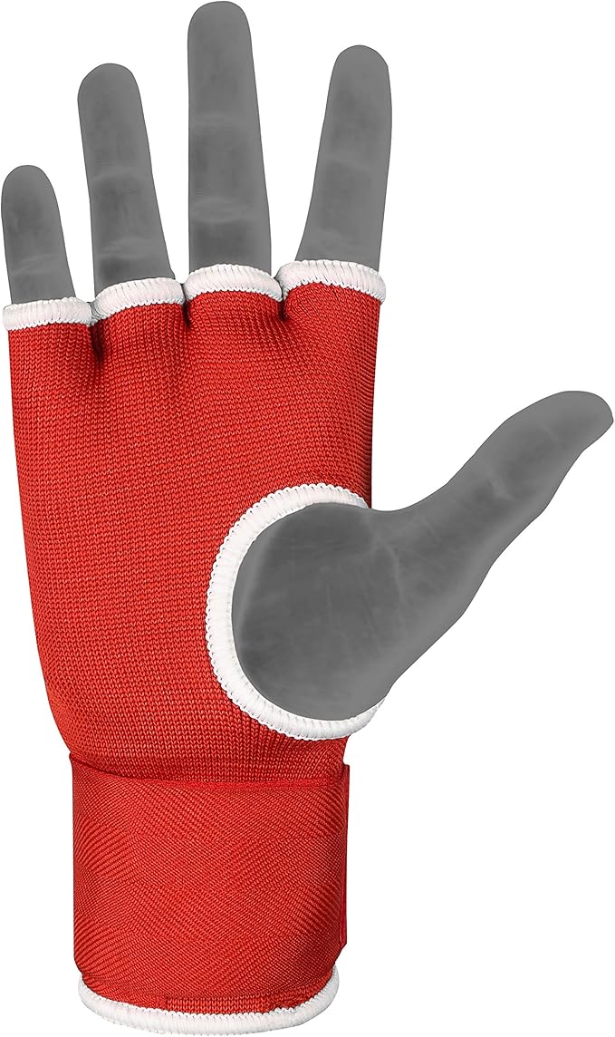 HUNTER Gel Padded Inner Gloves with Hand Wraps for Boxing, Quick Elastic Training Wraps for Men & Women, Muay Thai MMA Kickboxing Martial Arts Knuckle Wrist Protector (Pair)