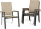 Sophia & William Patio Chairs Set of 4, Lightweight Aluminium Frame and Breathable Textilene Fabric, Stackable Outdoor Dining Chairs - Beige