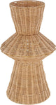 Deco 79 Rattan Handmade Decorative Vase Woven Tapered Fluted Centerpiece Vase, Vase for Home Decoration 10" x 10" x 18", Brown