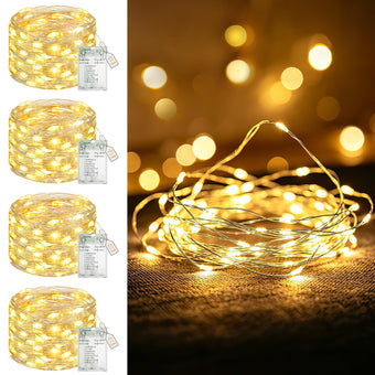 btfarm 4 Pack Fairy Lights Battery Operated with Timer, Dimmable, 8 Mode
