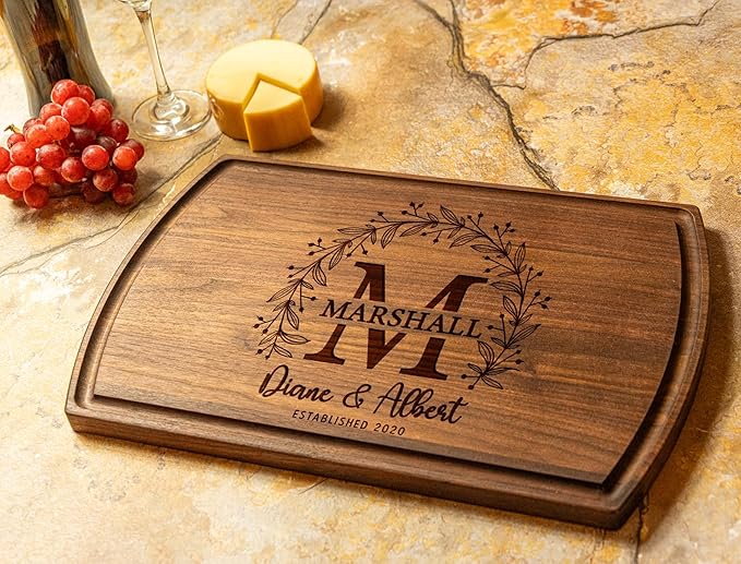 Crafted Custom Cutting Board - Personalized Christmas Gifts - Personalized Cutting Board - Engraved Charcuterie Board - Wedding Gift for Couple, Bride, Bridal Shower, Anniversary, Housewarming