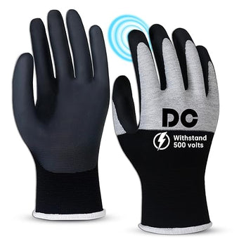 Insulated Electrician Gloves 500V Touch-Screen Voltage/Flame Retardant Work Gloves, Electrical Rubber Non-slip Texture Design for Electricians Prevent Shock