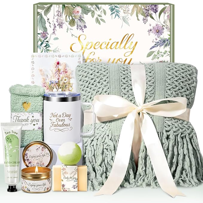 Birthday Gifts for Women Spa Care Package, Valentines Day Gifts for Her Mom Wife Girlfriend, Get Well Soon Gift Baskets Thinking of You Sympathy Gift Box for Friend, Sister, Grandma