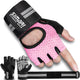 SIMARI Breathable Workout Gloves for Men Women, Padded Weight Lifting Gloves with Wrist Wraps Support, Full Palm Protection, Grip for Gym Training, Fitness, Weightlifting, Exercise Fingerless Black