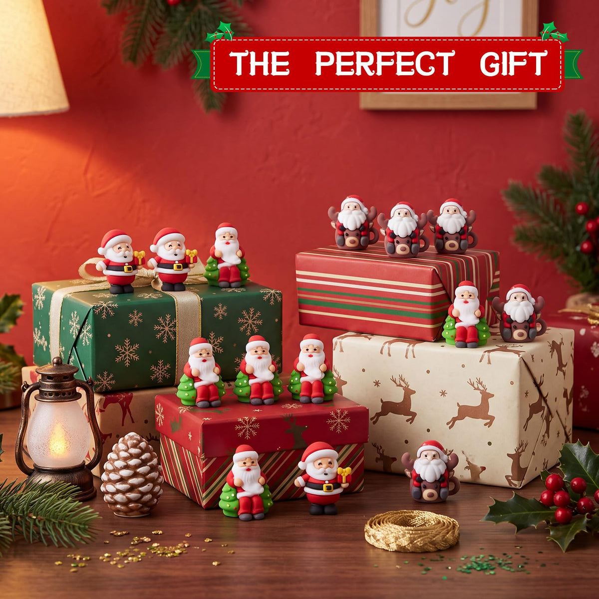Sonwyoung 30 Pcs Christmas Mini Gnomes, Santa
