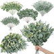 100pcs Artificial Mixed Eucalyptus Stems Leaves Bulk, 4Kinds Fake Greenery Silver Dollar Eucalyptus Leaves Picks,Faux Greenry Stems Sprays for DIY Bouquets Floral Arrangement Home Decor (200)