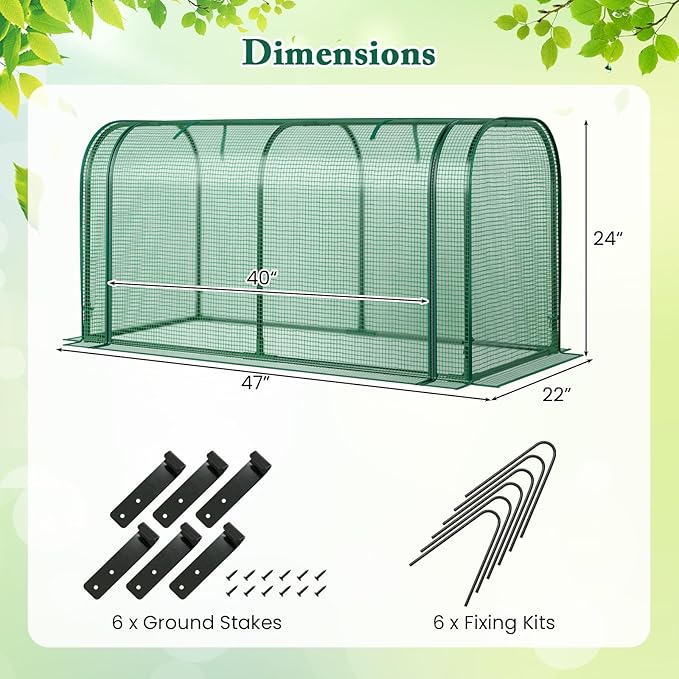 Toolsempire Raised Garden Bed with Greenhouse, Waterproof Sun-Protective Green House with Roll-Up Door & Electroplated Metal Frame, Fir Wood Elevated Planter Box with Drainage Holes(Green+Natural)