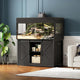 Herture 120 Gallon Reptile Terrarium with Stand, 4x2x2 Bearded Dragon Enclosure for Snakes Lizards, Large Vivarium Tank with Storage Cabinet, Acrylic Doors, Mesh Lid, Power Outlet Black PX04RTBB