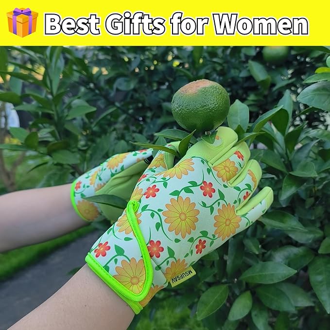 Thorn Proof&Puncture Resistant Gardening Gloves with Grip,Garden Glove for Women, Leather Yard Work Gifts