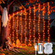 JMEXSUSS 200 LED Orange Halloween Curtain Lights