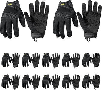 HANDLANDY Mens Work Gloves Touch screen, Utility Mechanic Gloves, Flexible Breathable Fit- Padded Knuckles & Palm