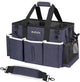 Wearable Caddy Bag, Cleaning Supplies Organizer With Handle & Shoulder Straps for Housekeepers, Under Sink & Car Tool Organizers With 4 Foldable Divider (NavyBlue)