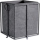 MY SWANKY HOME Large Minimalist Classic Metal Box Planters Liners Square Industrial Rivets Gray