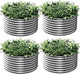 4 Pack Round Galvanized Raised Garden Bed Outdoor, Metal Garden Bed for Vegetables, Above Ground Garden Box for Flower, Steel Raised Beds for Gardening - 2FT