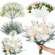 156 PCS Mixed Eucalyptus Stems with Babys Breath Greenery & Silk Roses