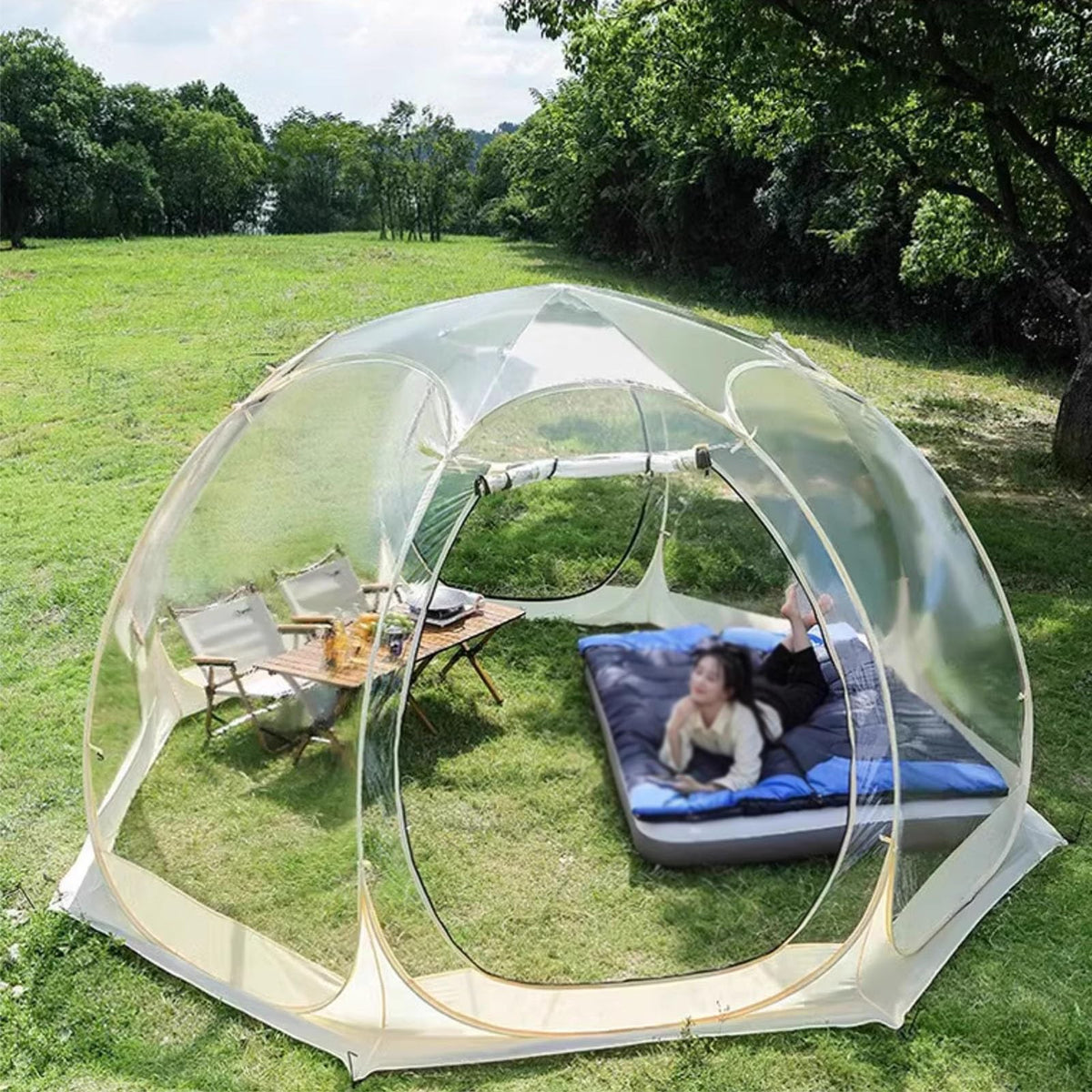 Oracra Bubble Tent Camping Bubble Tent Screen Houses - 360x360x220cm, Freestanding Garden Igloo Canopy Shelters Pop-up, All Weather Greenhouse Screen Tents for Party