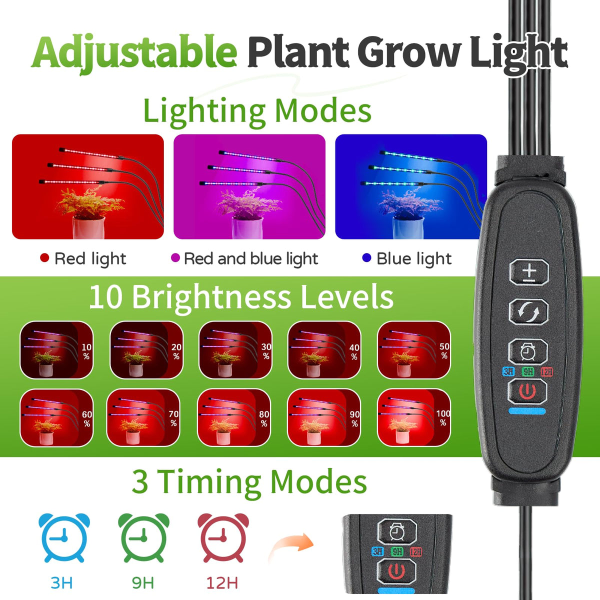 Vercome Mini Greenhouse with LED Grow Light & Timer, 36"x20"x33"