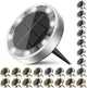 Peasur Solar Ground Lights Outdoor, 24 Pack Flat Solar Powered Disc Lights, IP68 Waterproof, Anti-Rust, Landscape Lighting for Pathway Garden Lawn Walkway Landscape Driveway, Warm White+Cool White