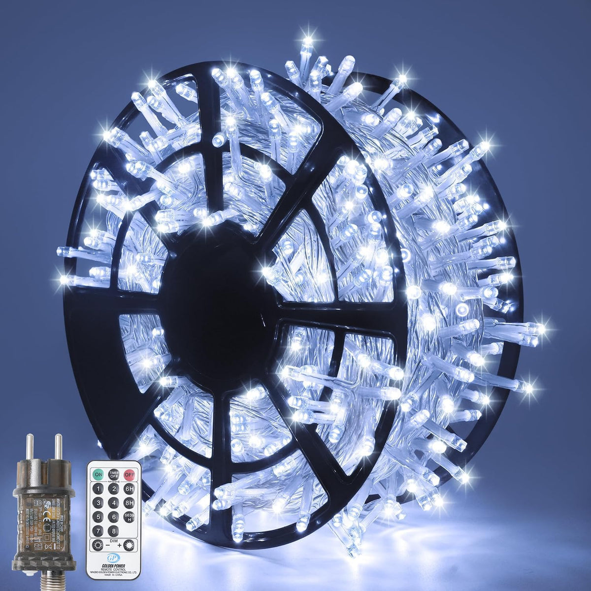 JMEXSUSS 168FT 600 LED White Christmas Lights Outdoor with Remote