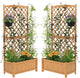 S AFSTAR Raised Garden Bed Outdoor Set of 2, 35.5x17.5x71-inch Planter Box with Trellis & Removable Bottom Base, Trellis Planter for Hanging Baskets, Idea for Patio Balcony Yard Against Wall