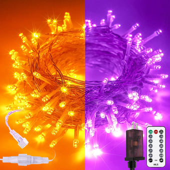 200 LED Connectable String Lights with Remote, Halloween Lights Outdoor