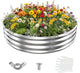 6FT Diameter Galvanized Garden Raised Bed/Plant Box/Fire Pit Ring-0.8mm Thick,12 Inch Tall,Crimped Edge and Corner,No Sharpe,Perfect for Plantings (Silver, 72 Dia X 11.5 inches)
