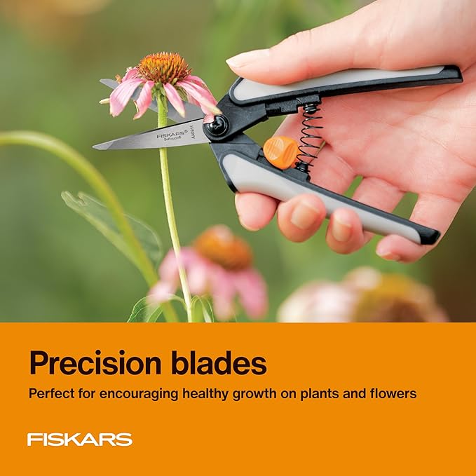 Fiskars 15pc Micro-Tip Pruning Snip Set, Precision Stainless Steel Blades, Softgrip Handles for Deadheading, Trimming & Shaping Small Plants