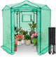 EAGLE PEAK 6.6x6.6 ft Hexagon Pop up Greenhouse, Portable Walk-in Grow Tent for Seed Starting, Garden Plants, Indoor Outdoor Green House, All-Weather Plant Shelter, PE Cover, Green/Clear