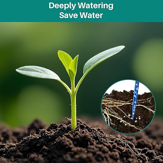 Biling 4W Solar Drip Irrigation System with Digital Programmable Smart Watering, 2200mAh Battery Backup for 15 Potted Plants Outdoor Indoor Garden