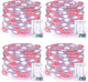 JMEXSUSS 4 Pack 50 LED Fairy Lights Battery Operated, 16.1ft Waterproof Red & White Twinkle Christmas Lights for Gifts Party Wedding Indoor Outdoor Decorations