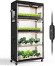 Bstrip Indoor Greenhouse with Grow Light, Plant Stand with 4 Pack 24W Full Spectrum Plant Lights, Plant Shelf with Tent for Indoor Plant, Seed Starting, Seed Tray, 29.5"x13.8"x59"