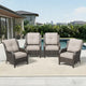 Joyside 4 Piece Wicker Patio Furniture Set, Rattan Patio Chairs with High Back, Deep Seating, Wide Armrest, Thickened Cushions, Outdoor Furniture for Deck, Porch Use