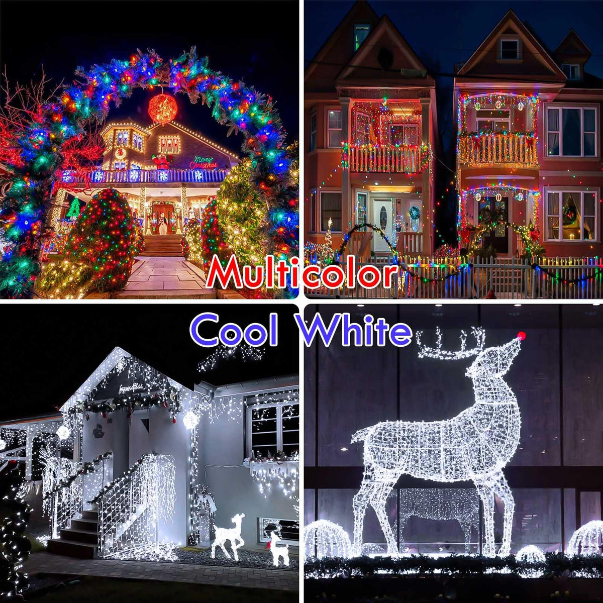 100 LED Connectable String Lights, 33FT Christmas Lights Outdoor Indoor
