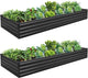 10×3×1FT(2PCS) Galvanized Raised Garden Bed Kit, Metal Planter Boxes,Large Outdoor Planters Garden for Planting Vegetables,Flowers,Herbs -Black
