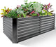 Land Guard 6×3×2 ft Galvanized Raised Garden Bed Kit, Galvanized Planter Raised Garden Boxes Outdoor, Large Metal Raised Garden Beds for Vegetables(Grey)…