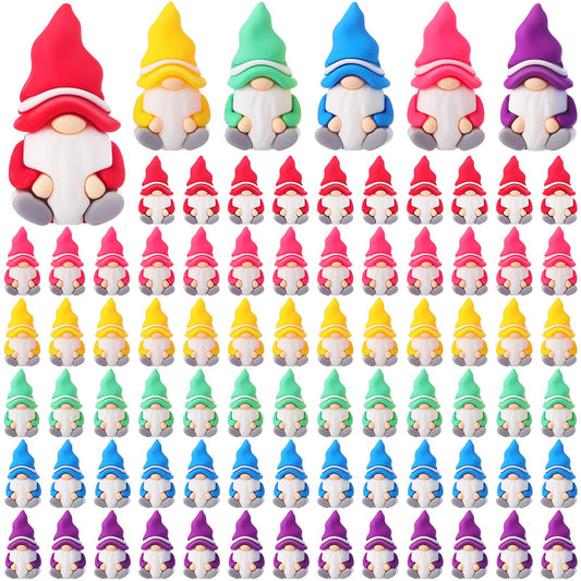 DoubleFill 100 Pcs Mini Gnomes Figurines Bulk Rubber Statue Tiny