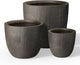 Kante Round Concrete Planter Set of 3, Large Outdoor Indoor Plant Pots with Drainage Hole, 10/14/18-Inch Diameter Flower Pots for Patio, Garden and Home, Antique Bronze