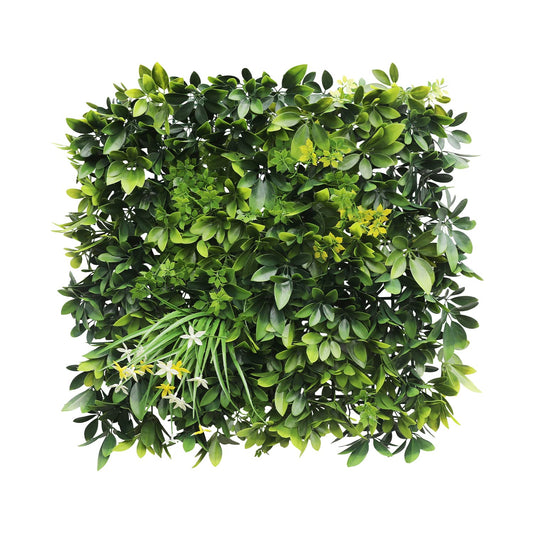 Windscreen4less 4 PCS 20"x20" Artificial Boxwood Panels Faux Plant Grass Green Wall Panel Decoration for Outdoor Indoor Garden Backyard (Style 6)