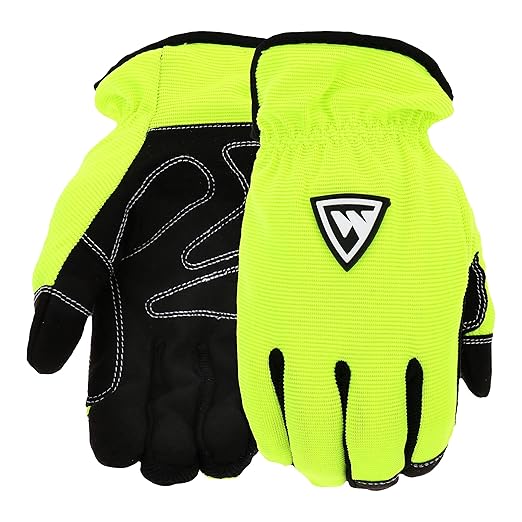 West Chester High Dexterity Slip-On Winter Gloves, Thinsulate Lining, Tear-Resistant, Safety Work Gloves, X-Large (96555-XL), Yellow/Black