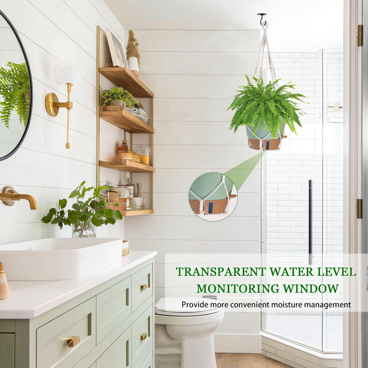 Fielda 10 Inch Hanging Planters for Indoor Plants, 2 Pack, Self Watering