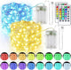 33ft 100LED Fairy Lights Battery Operated, 2 Pack 16.5ft 16 Color Changing String Lights with Remote Timer, RGB Waterproof Twinkle Lights for Indoor Outdoor Room Garden Yard Decor