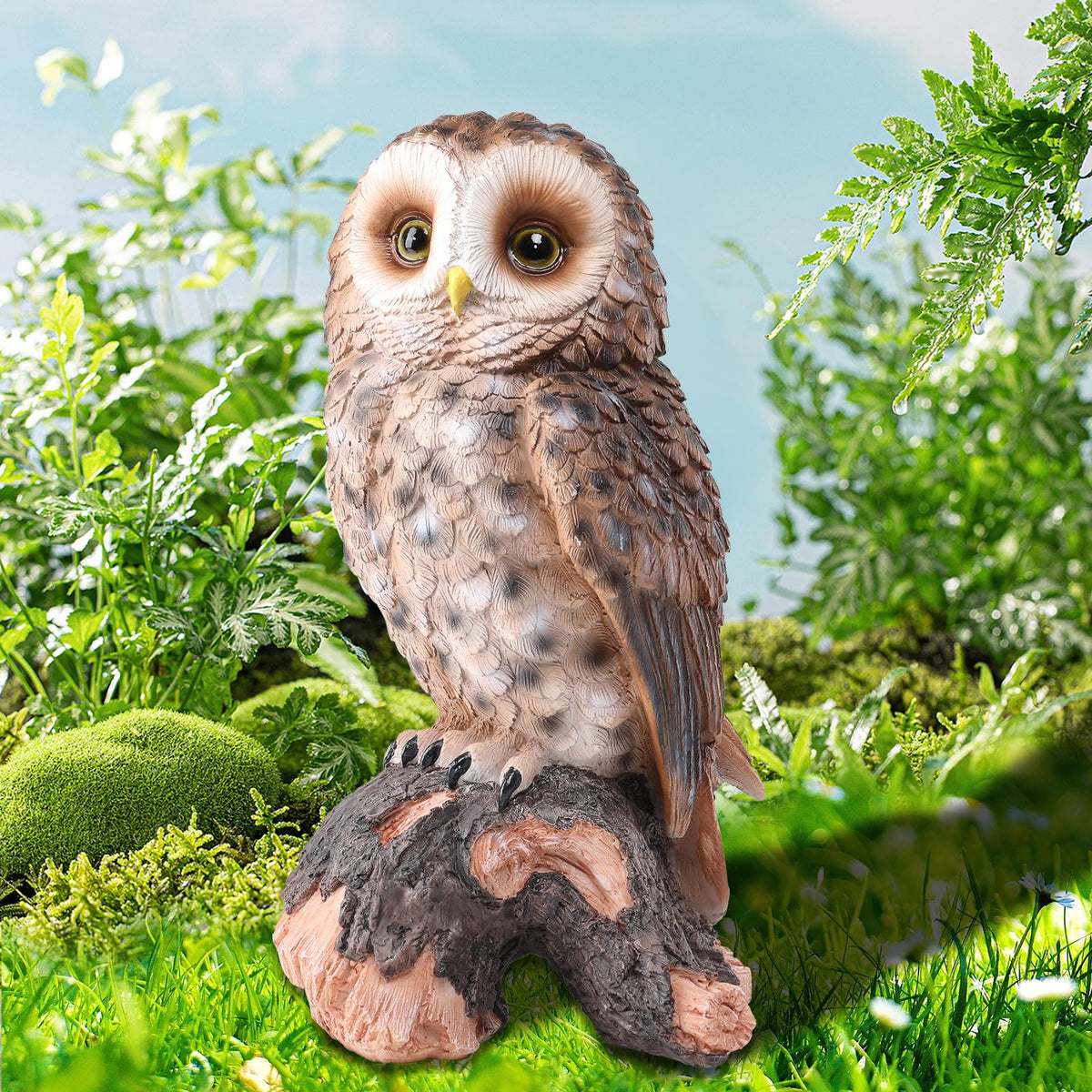 Owl Statue Outdoor, Resin Owl Garden Statues Owls Figurines Yard Decoration