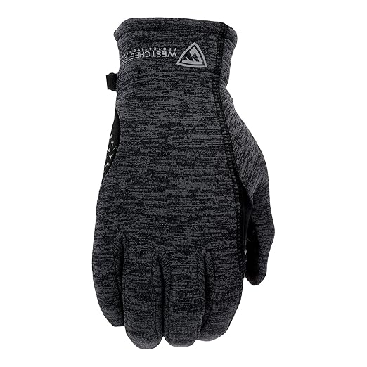 West Chester Women's Brushed Fleece Slip-On Gloves, Safety Work Gloves, Black/Gray, Small/Medium, (93118-WSM)
