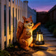 Solar Squirrel Garden Statue, Resin Solar Light Figurine Outdoor Decor