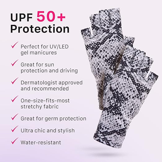ManiGlovz - The Original UPF 50+ UV Light Protective Nail Gloves |Gel Manicure Gloves and Anti UV Fingerless Gloves for Women | Can be Used as Sun Protection Gloves for Driving| Holographic Happiness