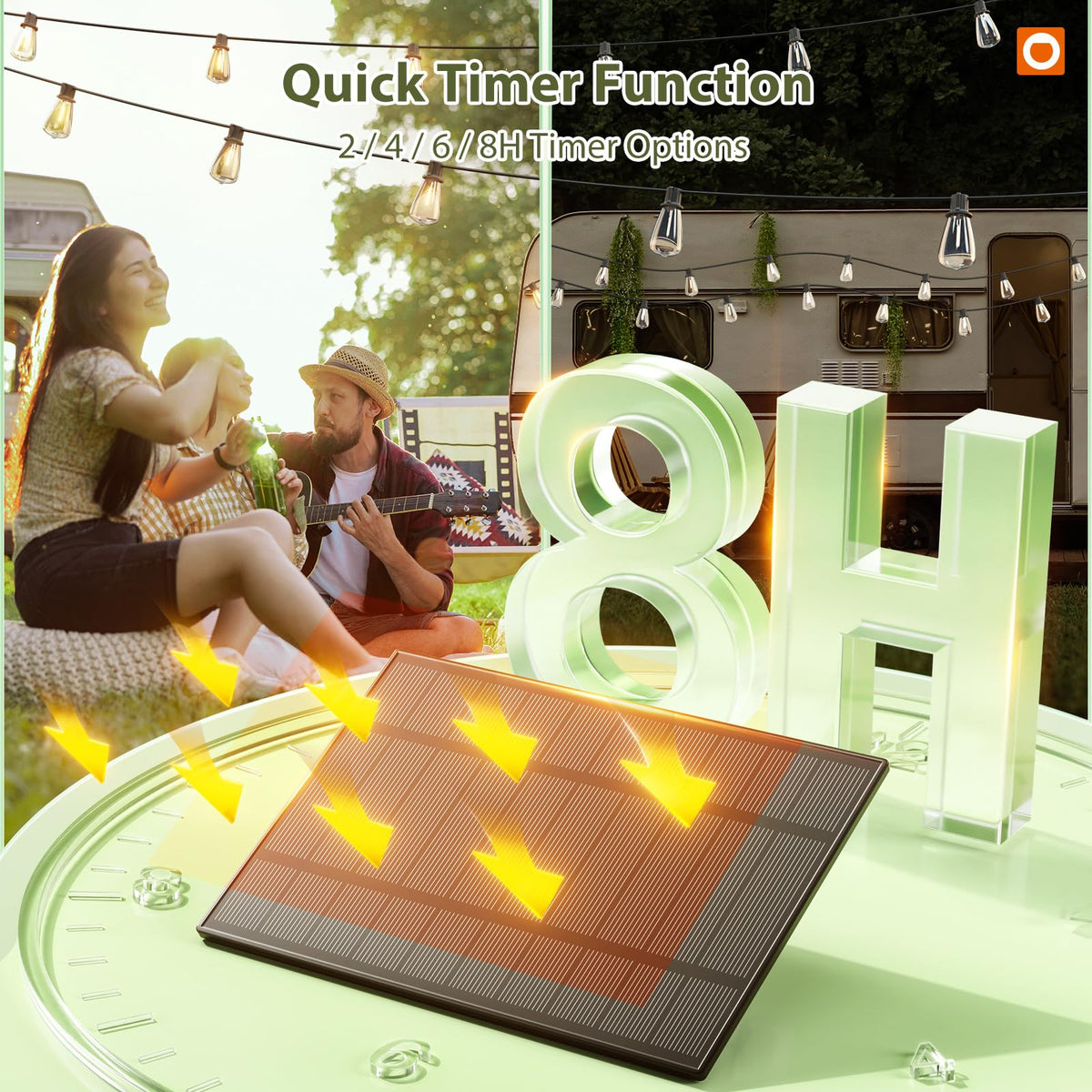 addlon 102FT(96+6) Solar String Lights Outdoor,Waterproof Dimmable 30+2 LED