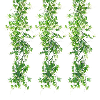 RECUTMS Artificial Hanging Plants Faux Greenery Garland 3 Packs Ivy Vines
