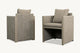 PURPLE LEAF Patio Dining Chair All-Weather Modern Outdoor Aluminum Dining Chair with Olefin Cushions Pillows for Garden Backyard Kitchen Beige