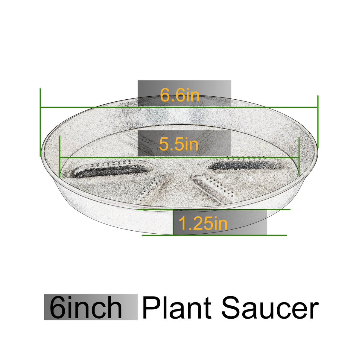 NIMYAU Plant Saucer 6 Inch 4 Pack,Thick Plastic with Raised Center Design Plant Saucers 8 10 12 14 17, Superior Drainage Drip Tray for Indoor Outdoor Planters (6 inch)